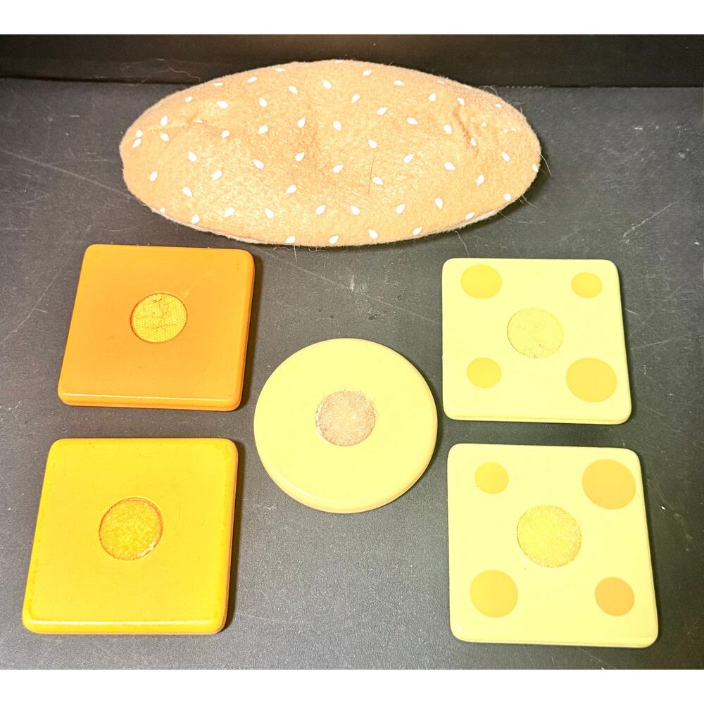 Melissa & Doug Slice & Stack Sandwich Deli tray Counter replacement bun cheese